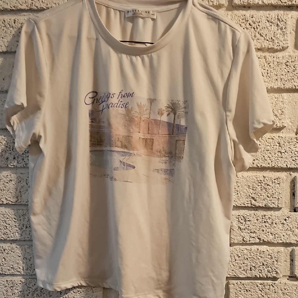 Rails 'Greetings From Paradise' Ivory Short Sleeve Tee